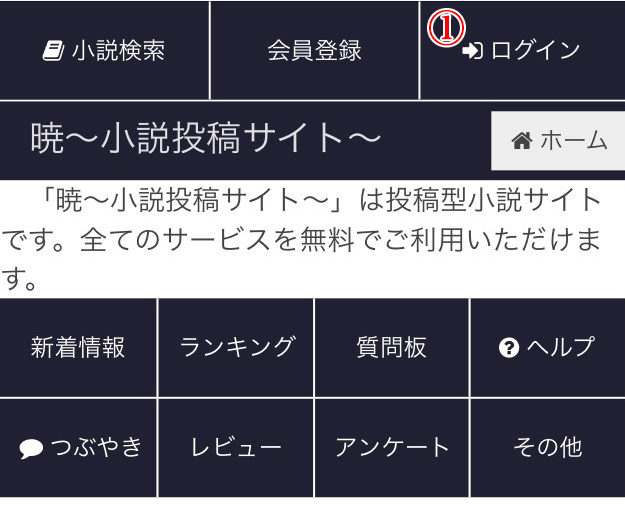 ユーザーidとパスワードを確認する 暁 小説投稿サイト